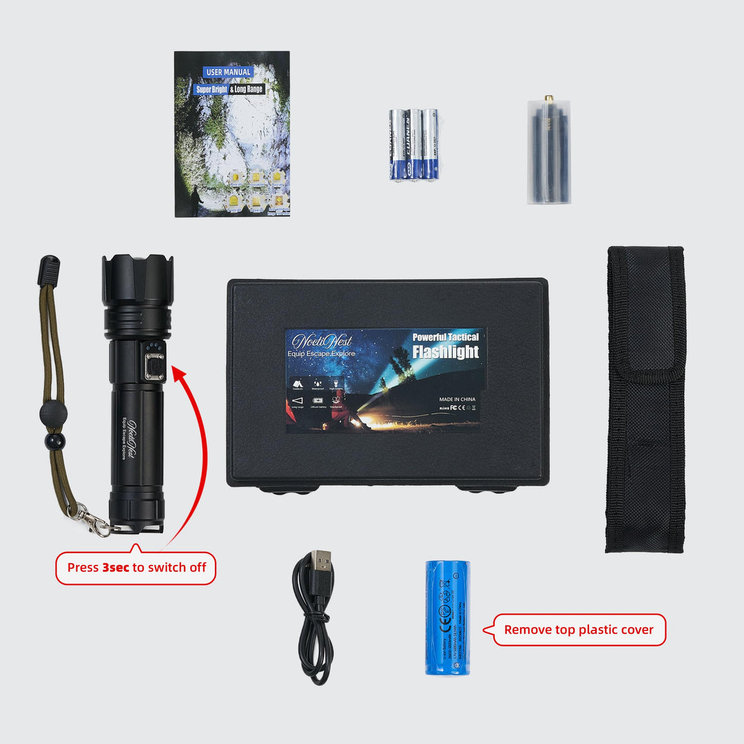 best 2 in 1 rechargable flashlight NoctiNest Handheld Torch